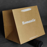 Custom Floral Kraft Paper Tote Bags with White Foil Logo – 2 Sizes – MOQ 200 | Laribbons Custom