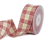 1.5" Ivory Base Red & Yellow Plaid Christmas Ribbon – 25 Yards Roll | Laribbons Custom