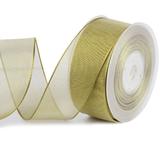 1.5" Gold Sheer Wired Christmas Ribbon – Elegant Shimmery Mesh, 25 Yards | Laribbons Custom