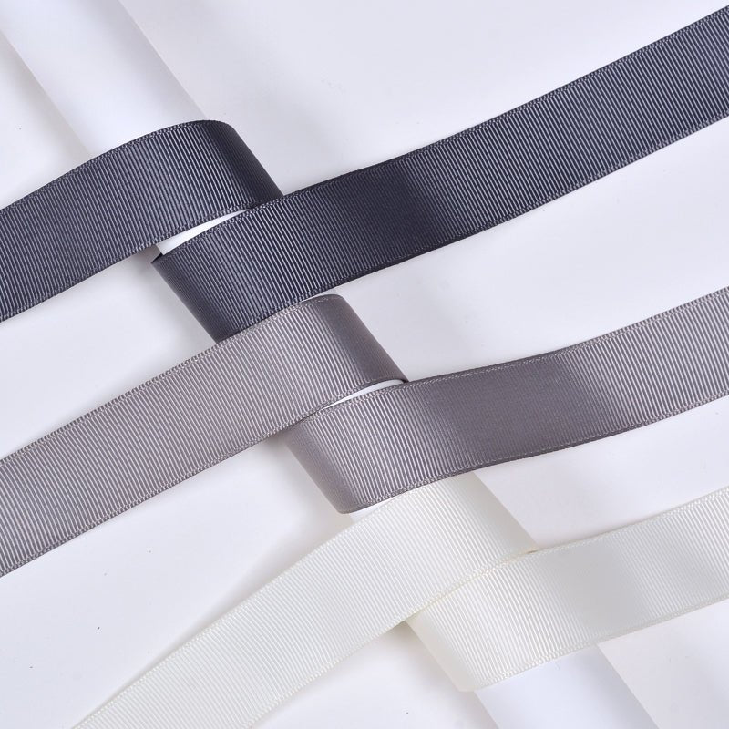 Wholesale Grosgrain Ribbon – Black, White & Gray Color Series – 3/8", 5/8", 7/8", 1.5" Wide – 100 Yards Per Roll – Bulk 500 Yards Minimum | Laribbons Custom - laribbons Custom Shop