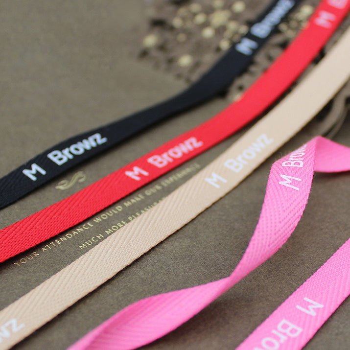 Custom Polyster Herringbone Ribbon with Logo – Personalized Printed Ribbon for Branding & Packaging | 100 Yards/Roll | Laribbons Custom - laribbons Custom Shop