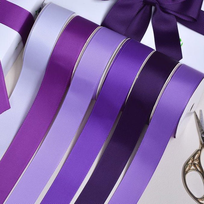 Wholesale Grosgrain Ribbon – Purple & Lavender Color Series – 3/8", 5/8", 7/8", 1.5" Wide – 100 Yards Per Roll – Bulk 500 Yards Minimum | Laribbons Custom - laribbons Custom Shop