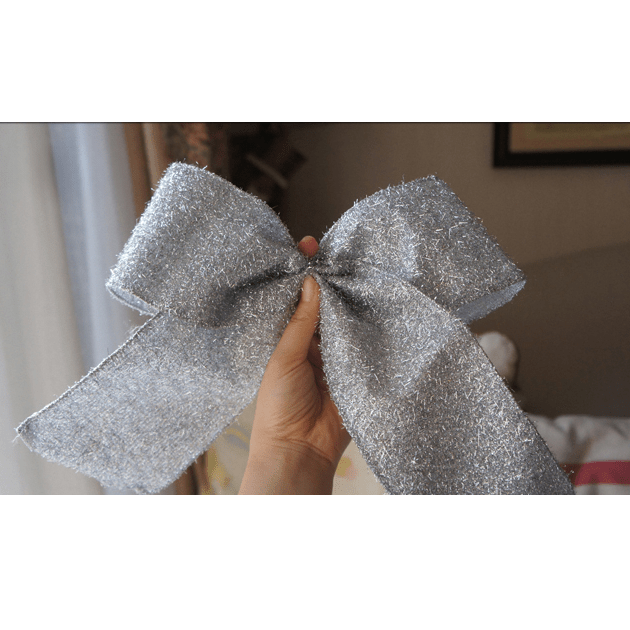 Silver Sparkle Wired Ribbon – 2.5" x 10 Yards | Ultra - Wide Holiday Gift & Tree Ribbon | Laribbons Custom - laribbons Custom Shop