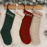 Personalized Christmas Cotton Stocking with Name – Handmade Embroidered Holiday Stocking, 18