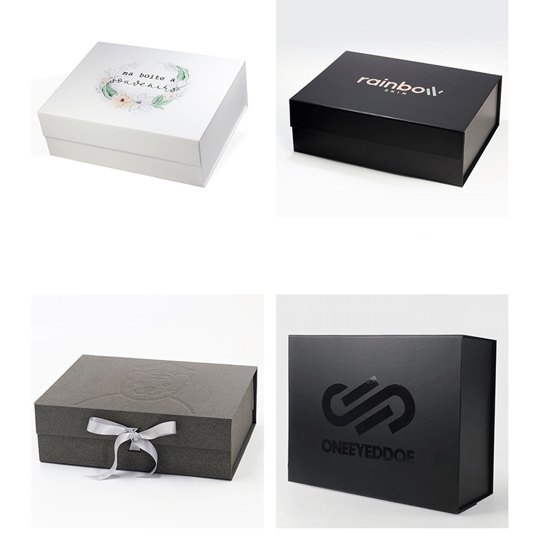 Custom Logo Ribbon Gift Boxes – 9.25×6.7×4 in, Foldable & Collapsible | 20 Colors | Laribbons Custom - laribbons Custom Shop