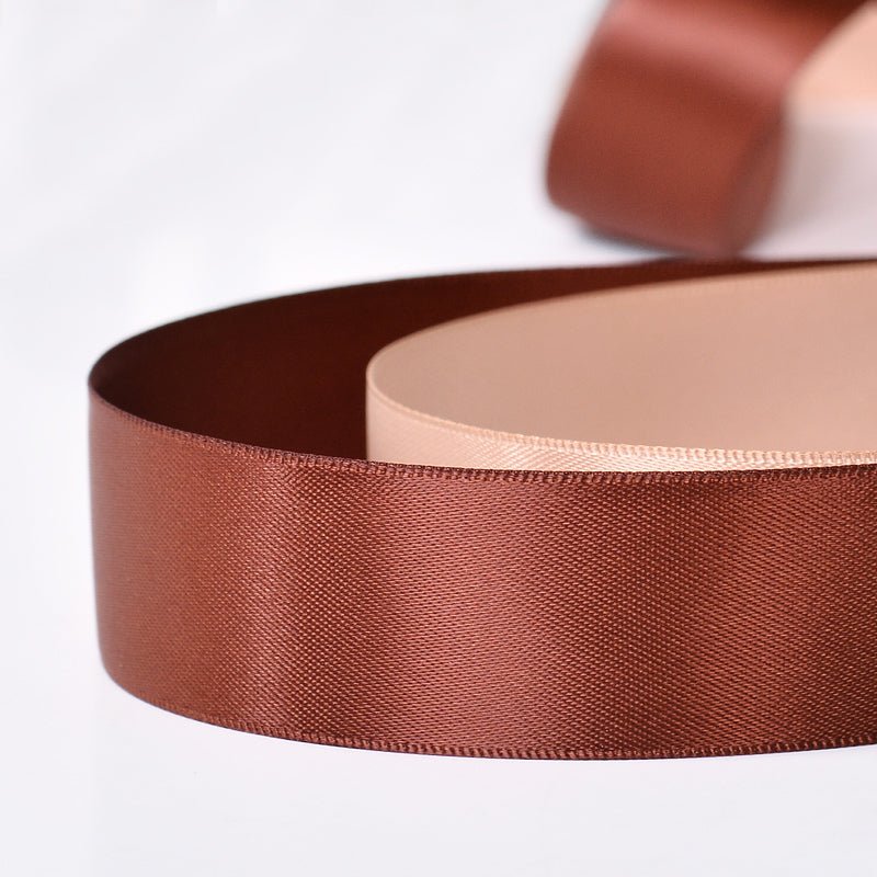 Wholesale Double Faced Satin Ribbon – Dark Brown Color Series – 3/8", 5/8", 7/8", 1.5" Wide – 100 Yards Per Roll – Bulk 500 Yards Minimum | Laribbons Custom - laribbons Custom Shop