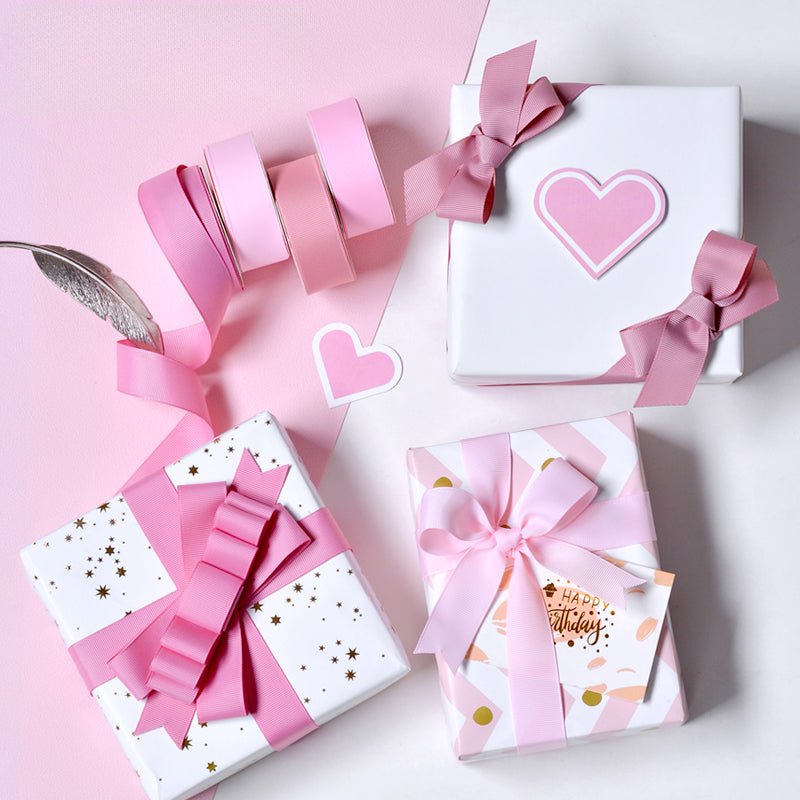 Wholesale Grosgrain Ribbon – Pink Color Series – 3/8", 5/8", 7/8", 1.5" Wide – 100 Yards Per Roll – Bulk 500 Yards Minimum | Laribbons Custom - laribbons Custom Shop