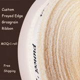 Custom Frayed Edge Grosgrain Ribbon – Single - Color Eco Ink Printing | 5/8