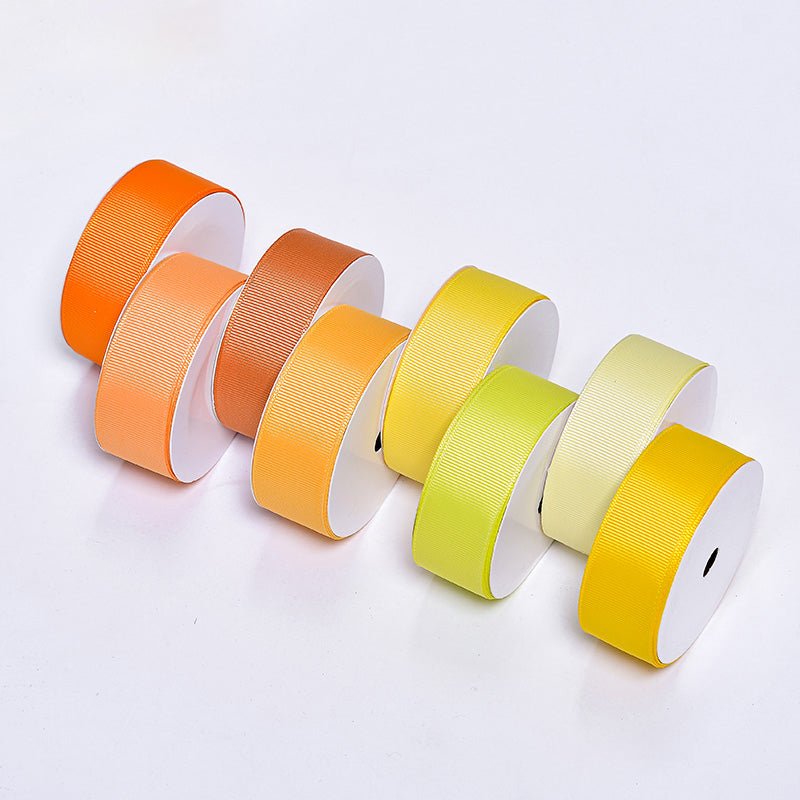 Wholesale Grosgrain Ribbon – Yellow & Orange Color Series – 3/8", 5/8", 7/8", 1.5" Wide – 100 Yards Per Roll – Bulk 500 Yards Minimum | Laribbons Custom - laribbons Custom Shop