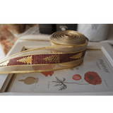 Burgundy & Gold Christmas Tree Ribbon – 1.5