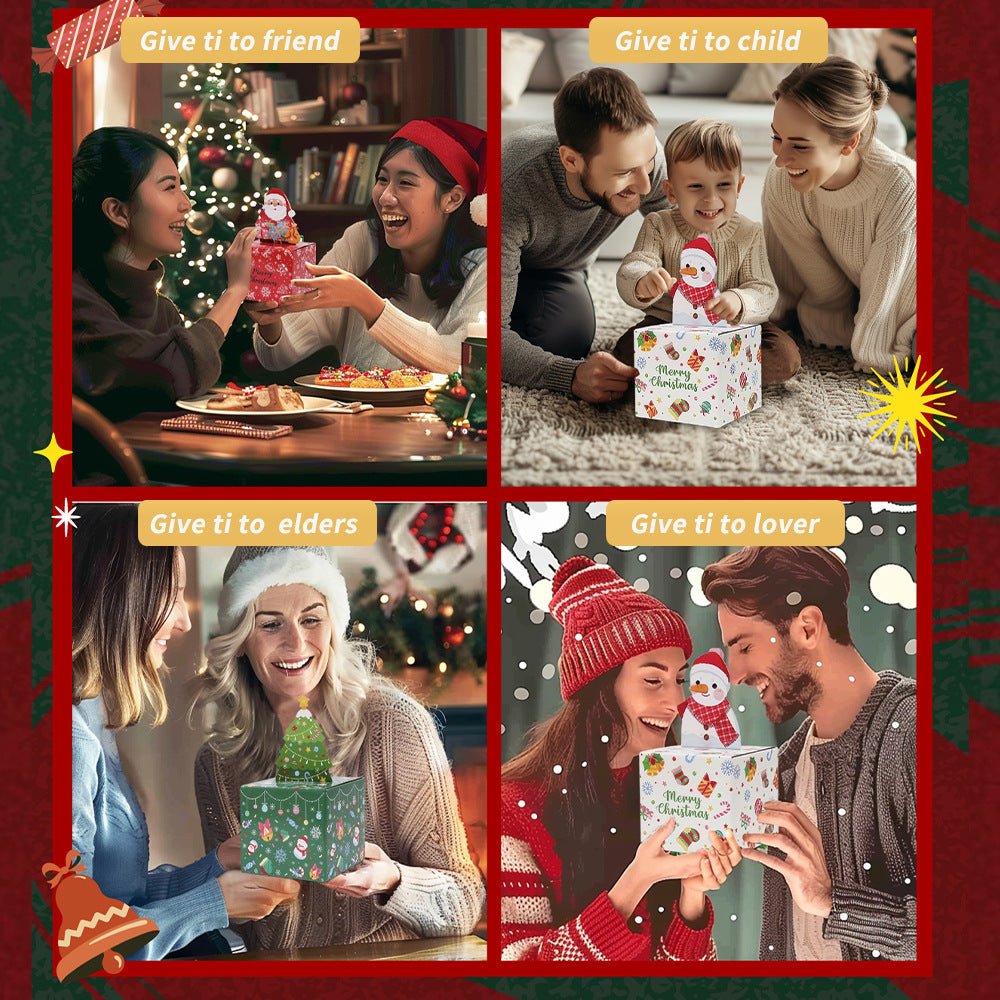 🎄 Christmas Money Pull Gift Box – Foldable DIY Party Box | Red, Green & White | Fun Holiday Decoration | Laribbons Custom - laribbons Custom Shop