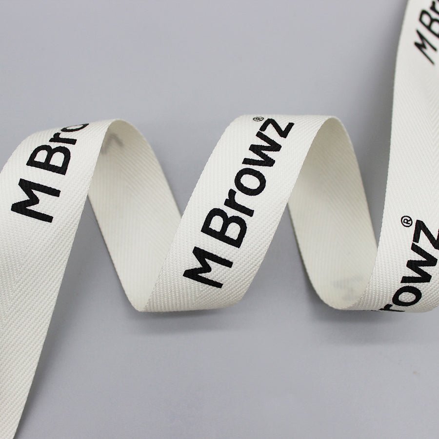 Custom Polyster Herringbone Ribbon with Logo – Personalized Printed Ribbon for Branding & Packaging | 100 Yards/Roll | Laribbons Custom - laribbons Custom Shop