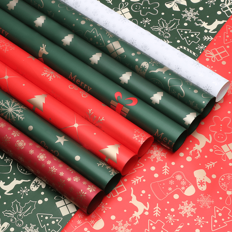 Christmas Flower Wrapping Sheets – 20 Pack, 22" x 22", Waterproof Plastic, Tear - Resistant, 17 Red, Green & White Designs | Laribbons Custom - laribbons Custom Shop
