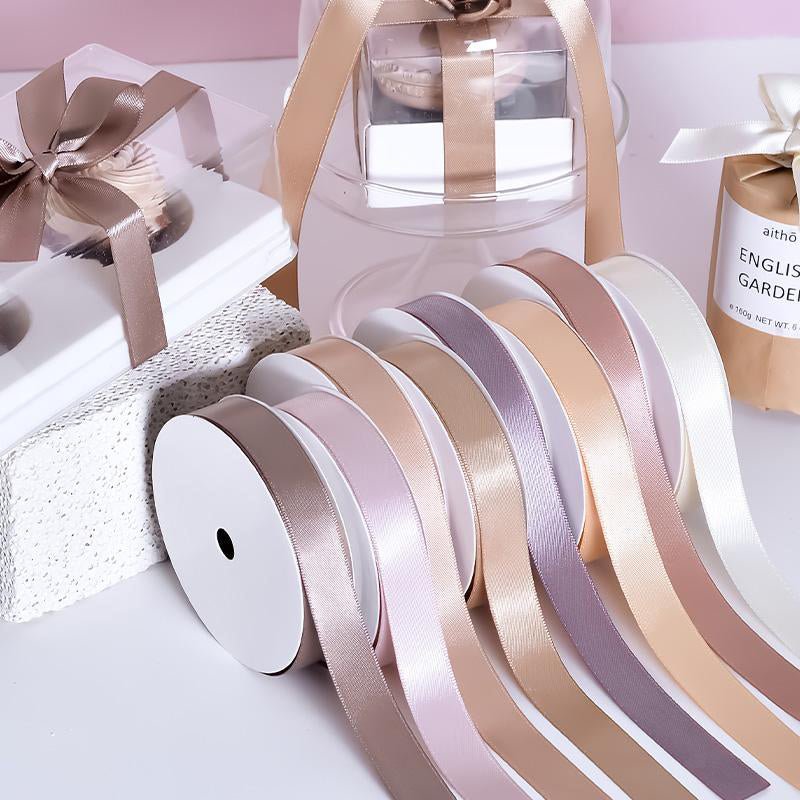 Wholesale Double Faced Satin Ribbon – Light Brown Color Series – 3/8", 5/8", 7/8", 1.5" Wide – 100 Yards Per Roll – Bulk 500 Yards Minimum | Laribbons Custom - laribbons Custom Shop