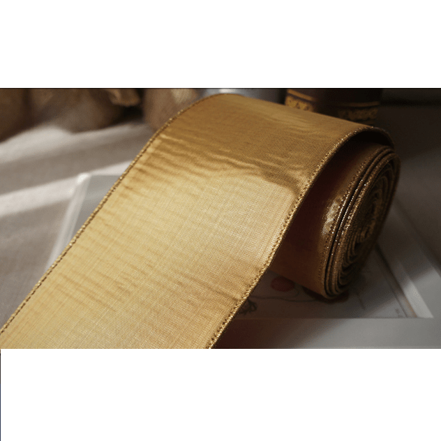 Red Velvet & Shiny Gold Wired Ribbon – 4" x 5 Yards, Double - Sided Holiday Ribbon | Laribbons Custom - laribbons Custom Shop
