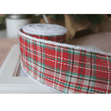 Red & Green Plaid Wired Ribbon 2.5