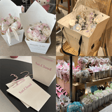 Custom Trapezoid Paper Bags with Logo – Personalized Flower Shop Gift Bags (MOQ 200) | Laribbons Custom - laribbons Custom Shop