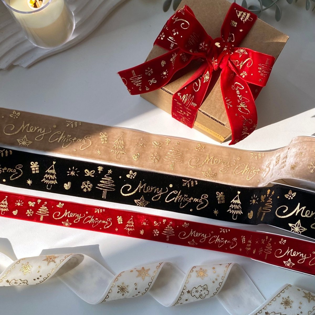 Custom Foil Stamped Velvet Ribbon with Logo – Luxury Gift & Retail Packaging | Laribbons Custom - laribbons Custom Shop