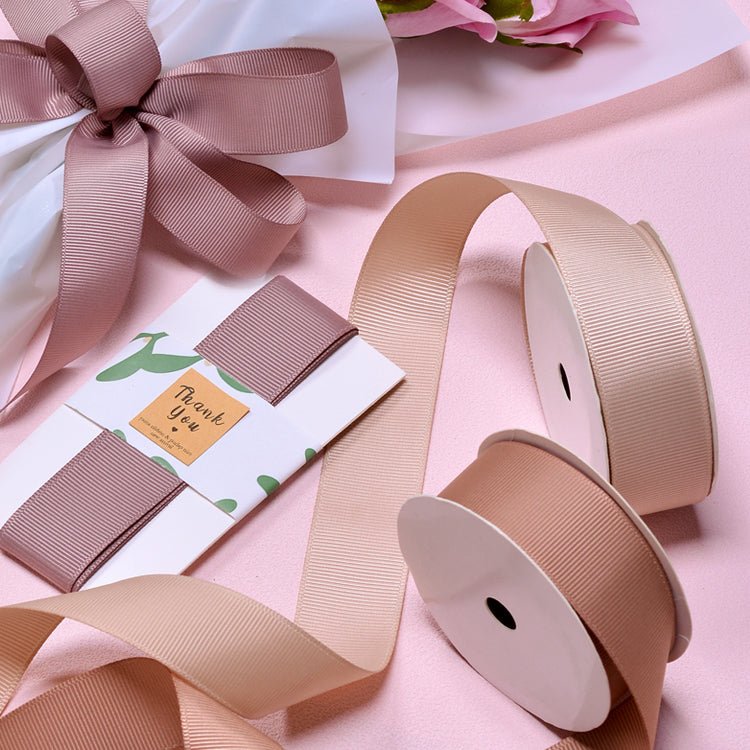 Wholesale Grosgrain Ribbon – Light Brown Color Series – 3/8", 5/8", 7/8", 1.5" Wide – 100 Yards Per Roll – Bulk 500 Yards Minimum | Laribbons Custom - laribbons Custom Shop