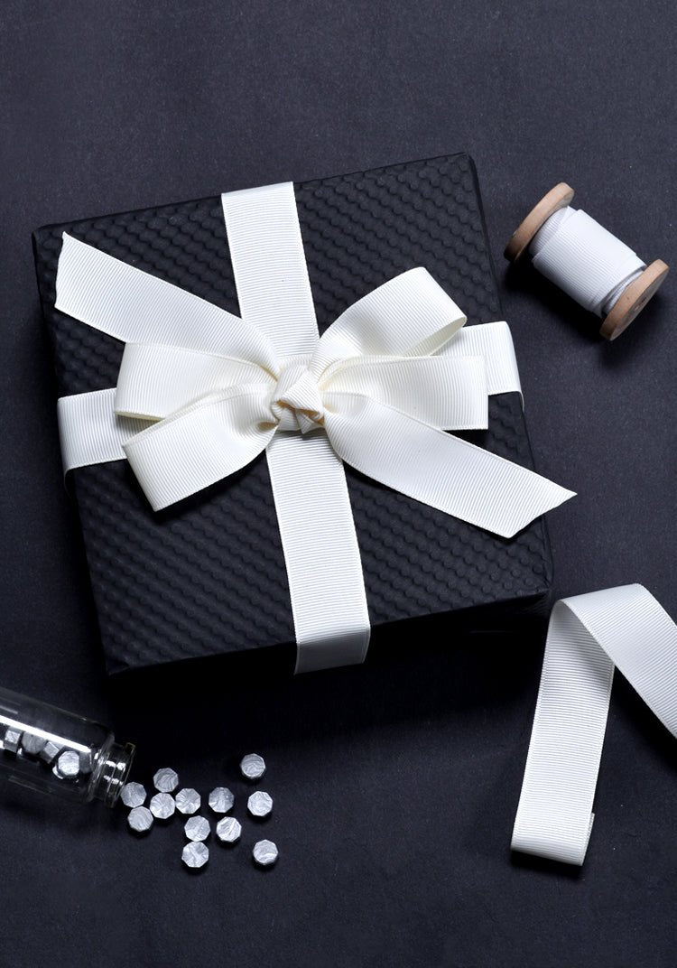Wholesale Grosgrain Ribbon – Black, White & Gray Color Series – 3/8", 5/8", 7/8", 1.5" Wide – 100 Yards Per Roll – Bulk 500 Yards Minimum | Laribbons Custom - laribbons Custom Shop