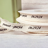 Custom Frayed Edge Grosgrain Ribbon – Single - Color Eco Ink Printing | 5/8