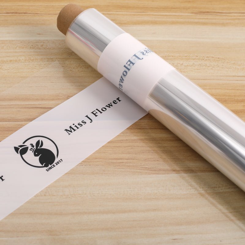 Custom Floral Wrapping Paper Roll – Clear OPP Cellophane with Logo Printing | Laribbons Custom - laribbons Custom Shop