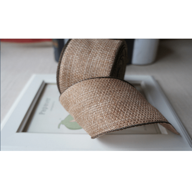 Rustic Khaki Burlap Wired Ribbon – 2.5" x 10 Yards, Holiday Crafts & Gift Wrapping | Laribbons Custom - laribbons Custom Shop