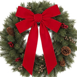 Red Velvet Christmas Bow with Wired Edge – 10