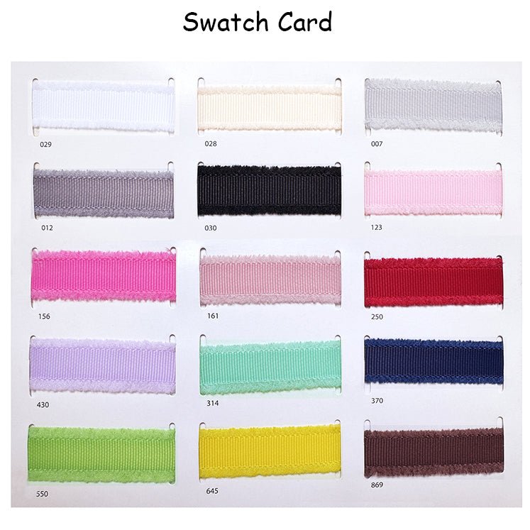 Custom Frayed Edge Grosgrain Ribbon – Single - Color Eco Ink Printing | 5/8" • 1" • 1.5" Widths | Laribbons Custom - laribbons Custom Shop