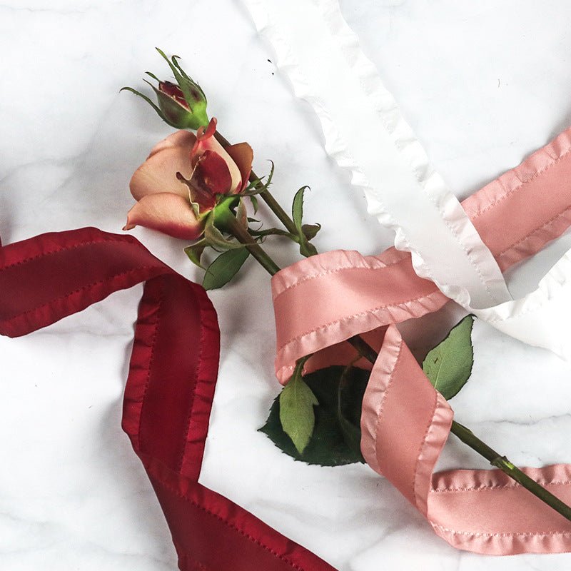 Custom Ruffled Edge Ribbon with Logo Printing – 1.5" Polyester Ribbon for Branding & Gift Packaging (100 Yards MOQ) | Laribbons Custom - laribbons Custom Shop