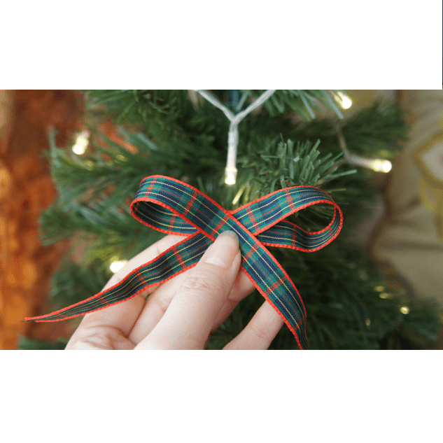 Plaid Christmas Ribbon – 0.5" x 10 Yards, Blue, Green & Red with Red Trim, Holiday Gift Wrapping & Décor | Laribbons Custom - laribbons Custom Shop