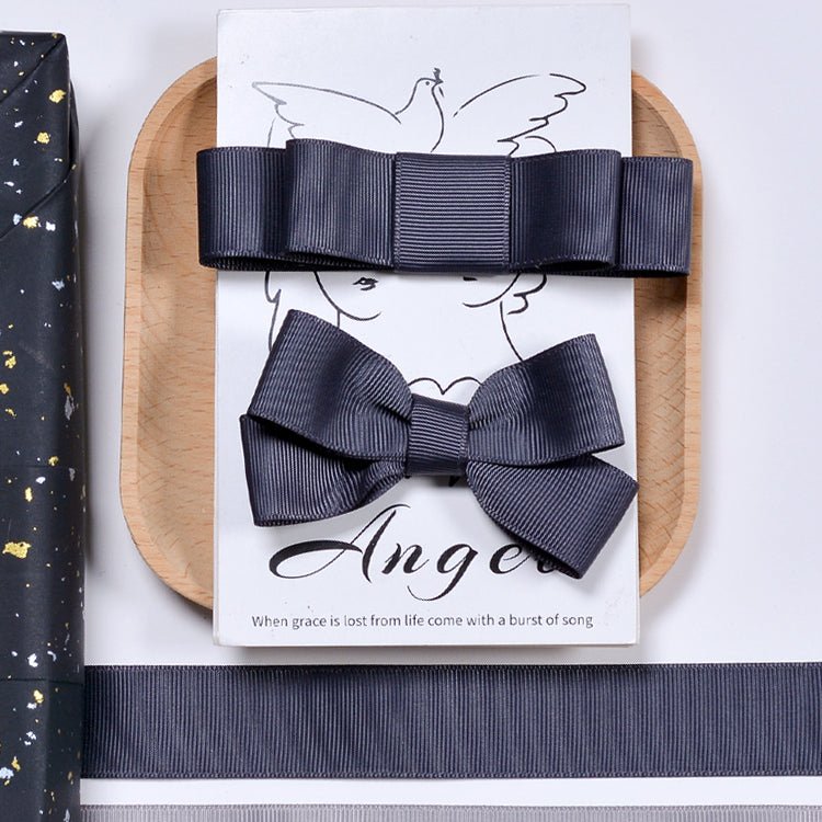 Wholesale Grosgrain Ribbon – Black, White & Gray Color Series – 3/8", 5/8", 7/8", 1.5" Wide – 100 Yards Per Roll – Bulk 500 Yards Minimum | Laribbons Custom - laribbons Custom Shop