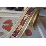 Burgundy & Gold Christmas Tree Ribbon – 1.5