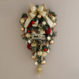 🎄 Handmade Premium Christmas Hanging Ornament – Pine Branch with Gold Bow & Festive Accents | L Size | Laribbons Custom - laribbons Custom Shop