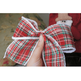 Red & Green Plaid Wired Ribbon 2.5