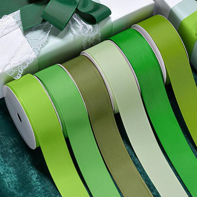 Wholesale Grosgrain Ribbon – Green Color Series – 3/8", 5/8", 7/8", 1.5" Wide – 100 Yards Per Roll – Bulk 500 Yards Minimum | Laribbons Custom - laribbons Custom Shop