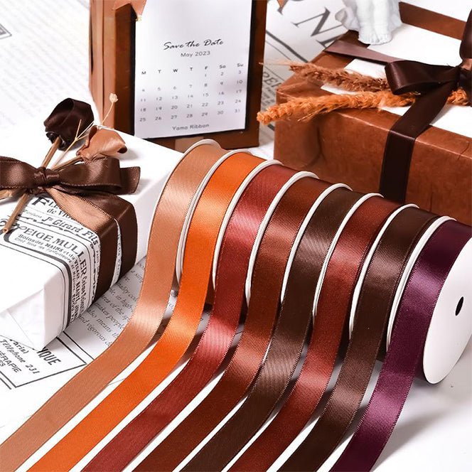 Wholesale Double Faced Satin Ribbon – Dark Brown Color Series – 3/8