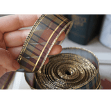 Plaid Gold - Edged Sparkle Ribbon 1.2
