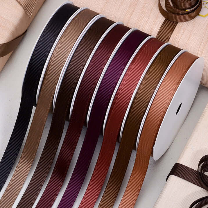 Wholesale Grosgrain Ribbon – Dark Brown Color Series – 3/8", 5/8", 7/8", 1.5" Wide – 100 Yards Per Roll – Bulk 500 Yards Minimum | Laribbons Custom - laribbons Custom Shop