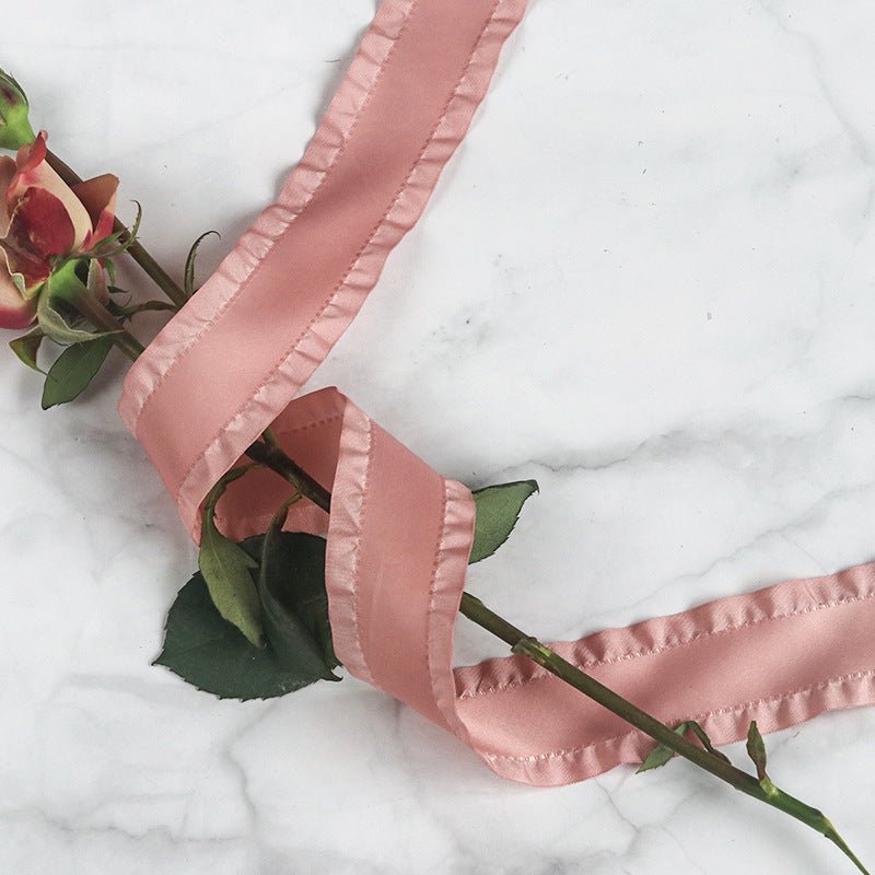 Custom Ruffled Edge Ribbon with Logo Printing – 1.5" Polyester Ribbon for Branding & Gift Packaging (100 Yards MOQ) | Laribbons Custom - laribbons Custom Shop