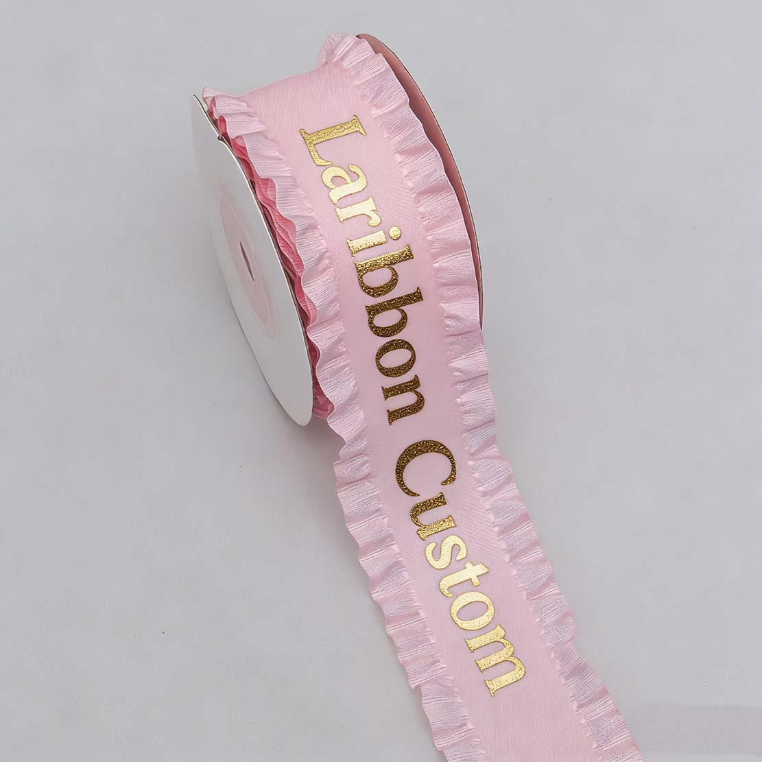 Custom Ruffled Edge Ribbon Valentine's Day – 1.5" Polyester Ribbon for Branding & Gift Packaging (100 Yards MOQ) | Laribbons Custom - laribbons Custom Shop