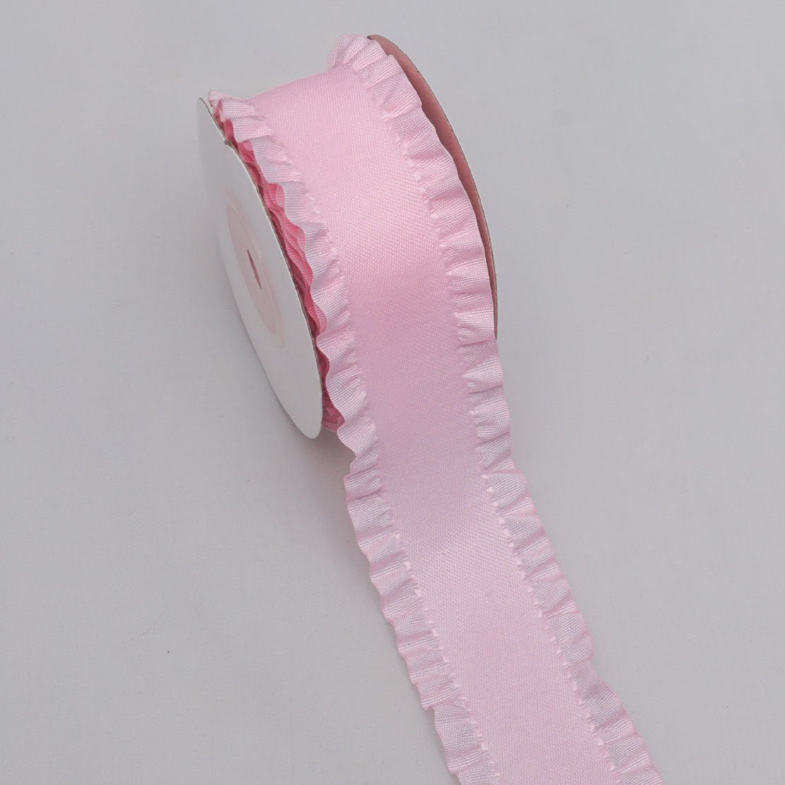 Custom Ruffled Edge Ribbon with Logo Printing – 1.5" Polyester Ribbon for Branding & Gift Packaging (100 Yards MOQ) | Laribbons Custom - laribbons Custom Shop