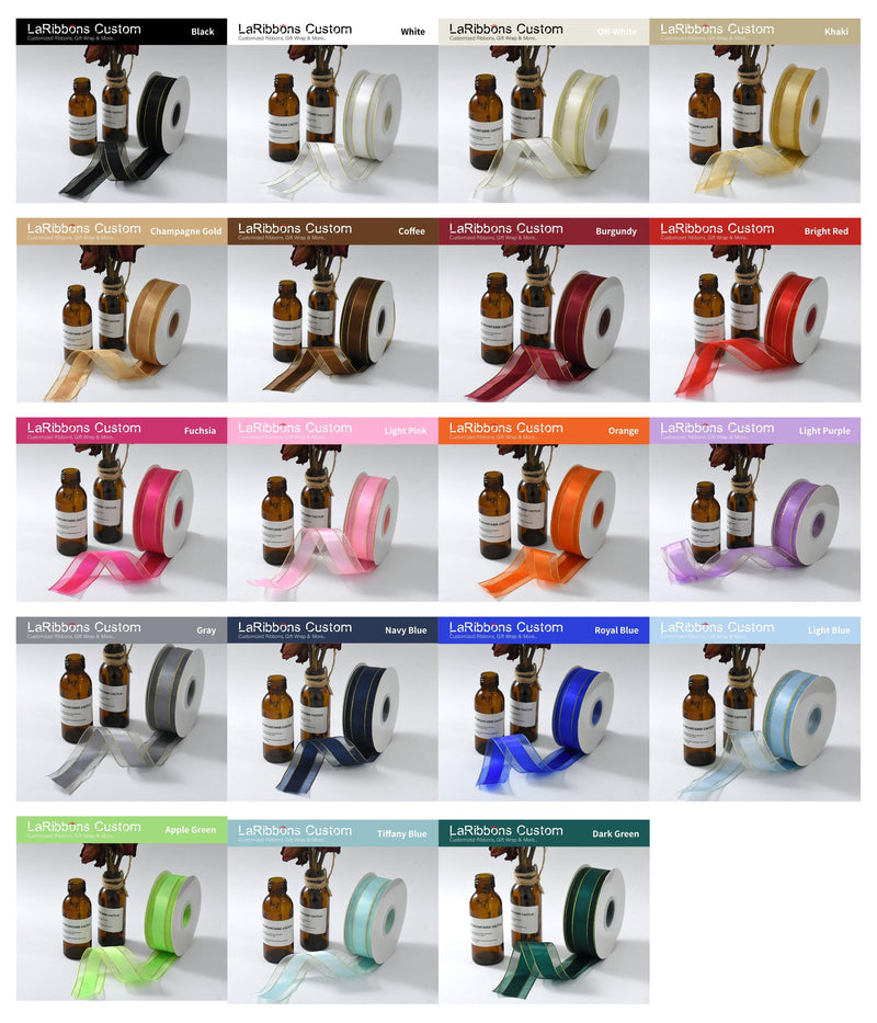 Cinta de organza central satinada personalizada 