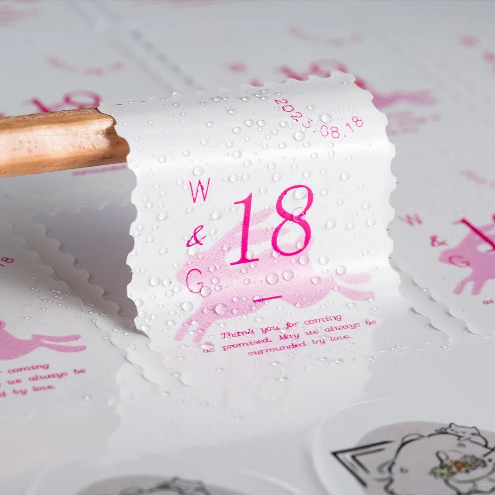 Custom White Vinyl Stickers | Weatherproof & Durable for Packaging | Laribbons Custom - laribbons Custom Shop