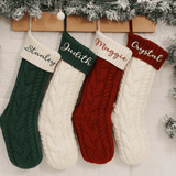Personalized Christmas Cotton Stocking with Name – Handmade Embroidered Holiday Stocking, 18