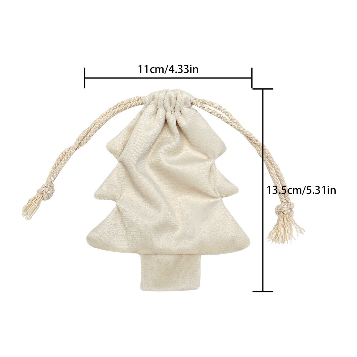 Christmas Tree Shape Velvet Drawstring Gift Pouches, Xmas Candy Jewelry Storage Bags| 2 Sizes, 2pcs/Pack | Mixable Colors - Laribbons Custom