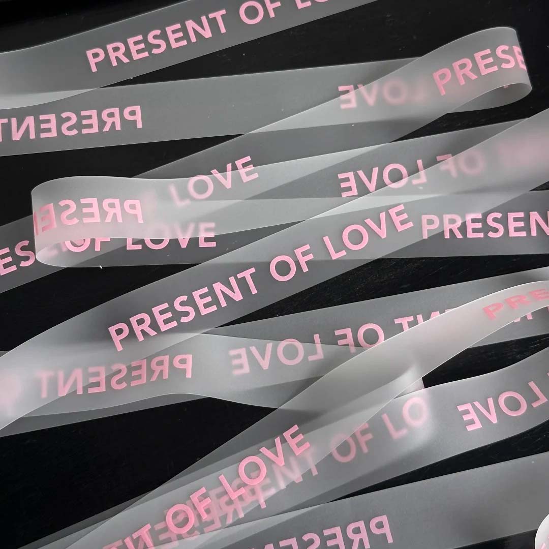 Custom Waterproof TPU Transparent Ribbon – Valentine's Day | 50 or 100 Yards Roll | Laribbons Custom - laribbons Custom Shop