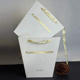Custom Trapezoid Paper Bags with Logo – Personalized Flower Shop Gift Bags (MOQ 200) | Laribbons Custom - Laribbons Custom