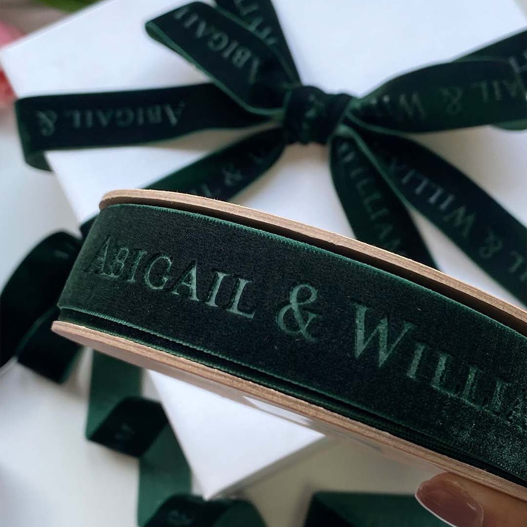 Custom Velvet Ribbon with Debossed Logo – Multiple Widths & Colors | Laribbons Custom - laribbons Custom Shop