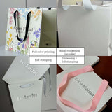 Custom Trapezoid Paper Bags with Logo – Personalized Flower Shop Gift Bags (MOQ 200) | Laribbons Custom - Laribbons Custom